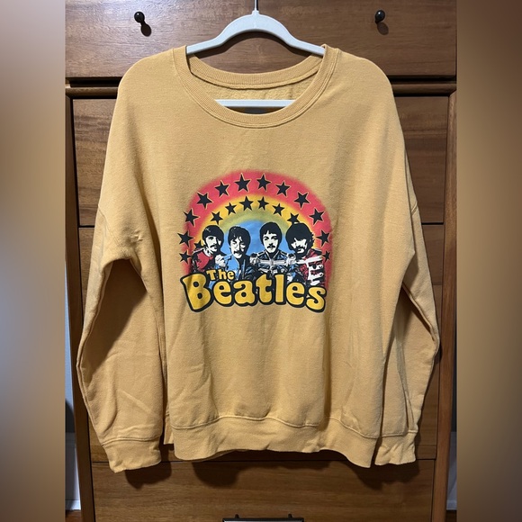 Tops - The Beatles Crew Neck Sweatshirt - Yellow with Graphic - Size Large